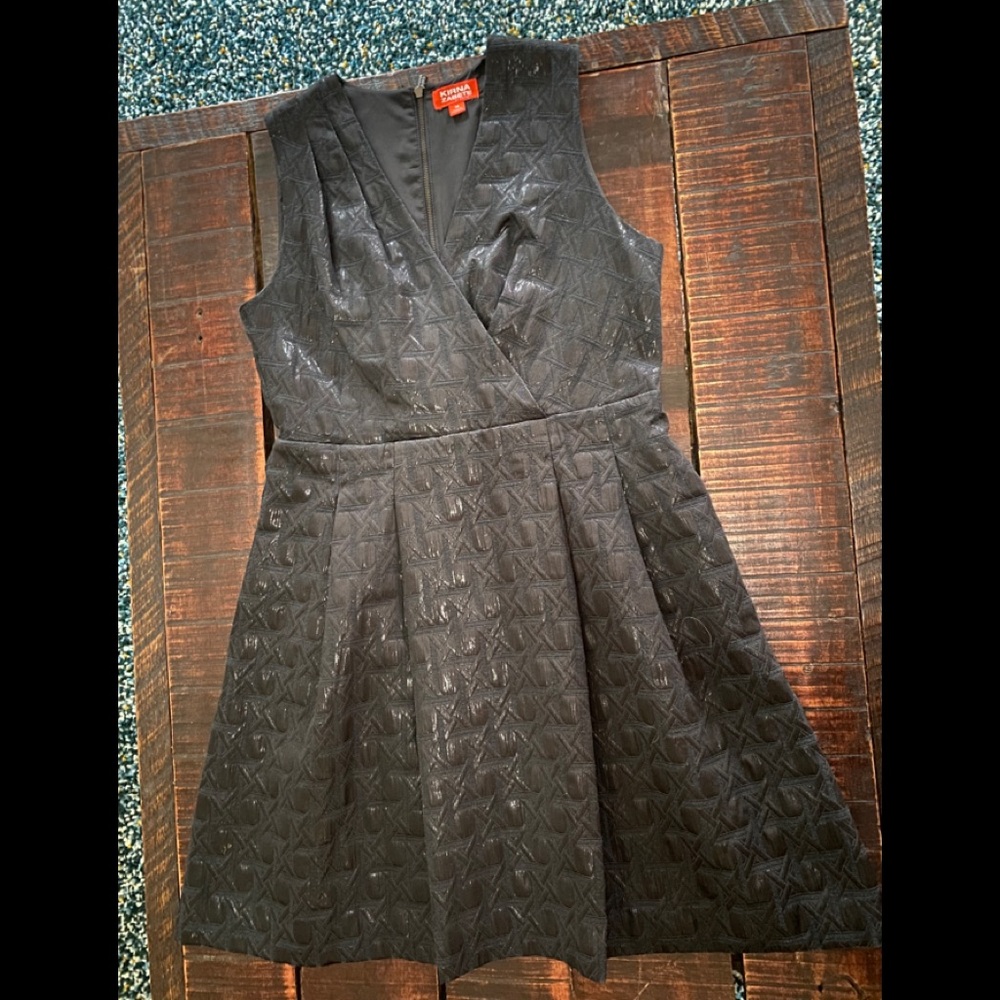 Kirna Zabete black jacquard cocktail dress size 14